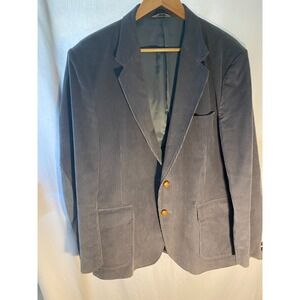 Men's Carl Michaels Cordoroy Blazer Dusty Blue with Arm Patches size‎ L